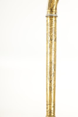 Lot 471 - A LATE 19TH CENTURY ORIENTAL GILT MIXED METAL WALKING STICK