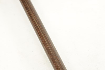 Lot 436 - A LATE 19TH CENTURY 925 HALLMARKED SILVER MOUNTED LACQUERED HARDWOOD WALKING STICK