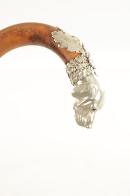 Lot 460 - A LATE 19TH CENTURY CONTINENTAL SILVER MOUNTED MALACCA WALKING STICK