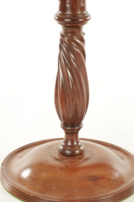 Lot 1198 - A LARGE PAIR OF GEORGE III STYLE TURNED MAHOGANY CANDLESTICKS