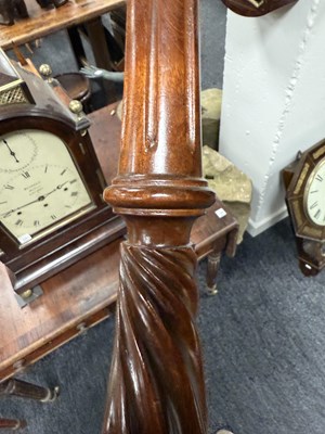 Lot 1198 - A LARGE PAIR OF GEORGE III STYLE TURNED MAHOGANY CANDLESTICKS