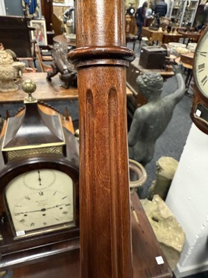 Lot 1198 - A LARGE PAIR OF GEORGE III STYLE TURNED MAHOGANY CANDLESTICKS