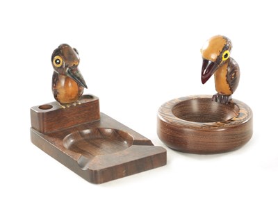 Lot 793 - ATTRIBUTED TO 'YZ' (HENRY HOWELL & CO) TWO NUT BIRD ASHTRAYS POSSIBLY FOR ALFRED DUNHILL & CO