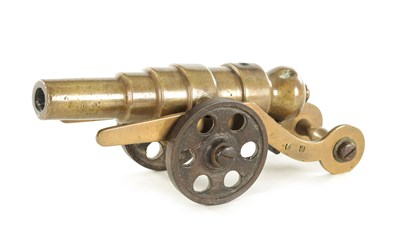 Lot 548 - AN 18TH/19TH CENTURY BRONZE STARTER CANNON ON STAND