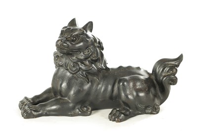 Lot 156 - A 19TH CENTURY CHINESE BRONZE SCULPTURE OF A DOG