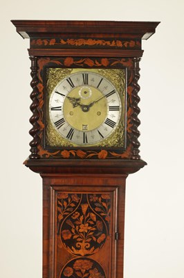 Lot 1134 - EDWARD STANTON, LONDON. A FINE WILLIAM AND MARY PANELLED MARQUETRY 10" LONGCASE CLOCK