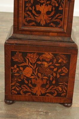 Lot 1134 - EDWARD STANTON, LONDON. A FINE WILLIAM AND MARY PANELLED MARQUETRY 10" LONGCASE CLOCK