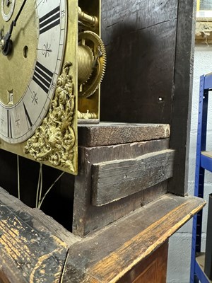 Lot 1134 - EDWARD STANTON, LONDON. A FINE WILLIAM AND MARY PANELLED MARQUETRY 10" LONGCASE CLOCK