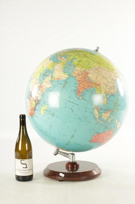 Lot 587 - A LARGE VINTAGE 19” PHILLIPS TERRESTRIAL GLOBE ON STAND