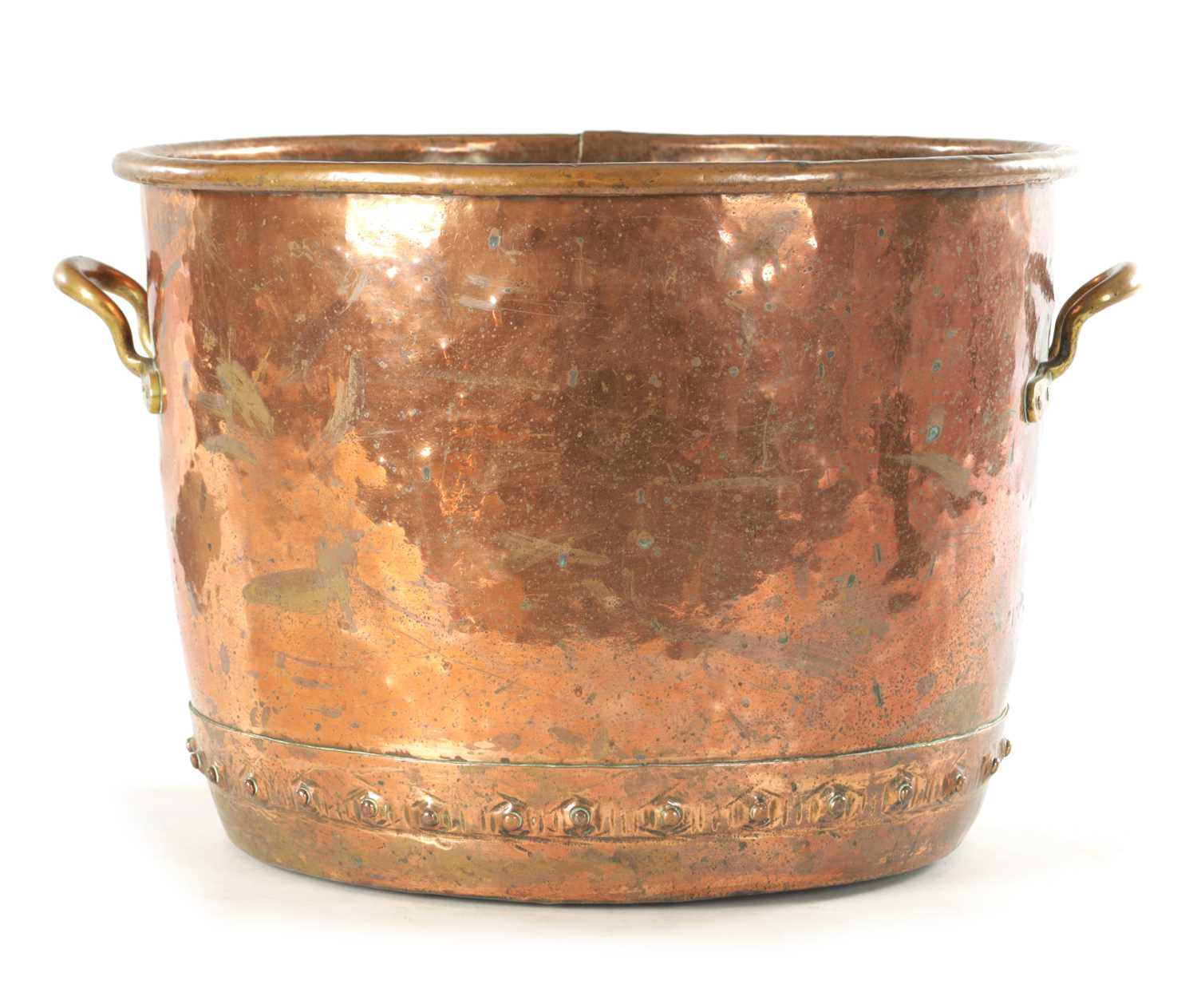 Lot 877 - A 19TH CENTURY COPPER AND BRASS LOG BIN