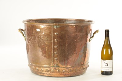 Lot 877 - A 19TH CENTURY COPPER AND BRASS LOG BIN