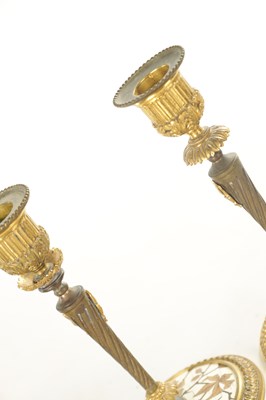 Lot 800 - A FINE 19TH CENTURY FRENCH FIVE PIECE GILT BRONZE IVORY AND MARQUETRY INLAID DESK SET BY FERDINAND DUVINAGE