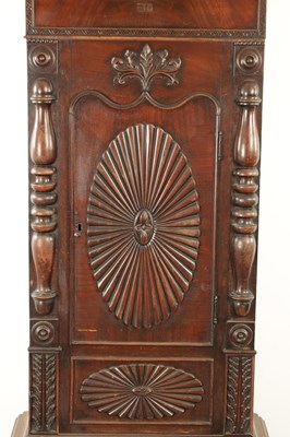 Lot 1123 - TOMLINSON, NEWCASTLE. A RARE EARLY 19TH CENTURY FOUR-TRAIN MUSICAL MAHOGANY LONGCASE CLOCK