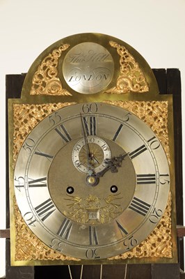 Lot 1142 - THOMAS HILL, LONDON. A GEORGE III SCARLET LACQUERED CHINOISERIE LONGCASE CLOCK