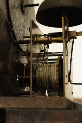 Lot 1126 - WILLIAM BARKER, WIGAN. A GEORGE III FIGURED MAHOGANY LONGCASE CLOCK