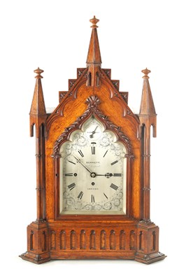 Lot 1114 - SIR JOHN BENNETT, LONDON. A MID 19TH CENTURY TRIPLE FUSEE QUARTER CHIMING BRACKET CLOCK