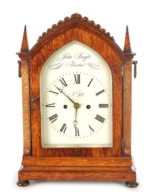 Lot 1113 - JOHN KNIGHT, THAXTED, NO. 261. A REGENCY DOUBLE FUSEE BRACKET CLOCK