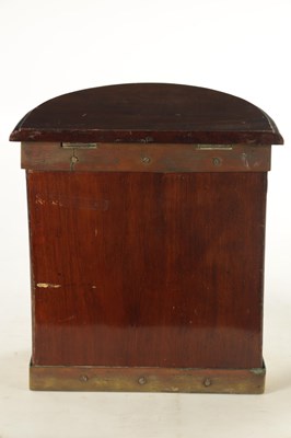 Lot 1206 - A GEORGE III BRASS BOUND MAHOGANY BOTTLE HOLDER