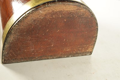 Lot 1206 - A GEORGE III BRASS BOUND MAHOGANY BOTTLE HOLDER