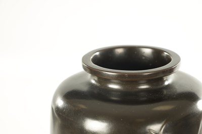Lot 196 - A LARGE MEIJI PERIOD JAPANESE PATINATED BRONZE VASE
