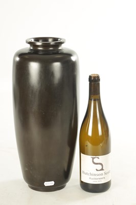 Lot 196 - A LARGE MEIJI PERIOD JAPANESE PATINATED BRONZE VASE