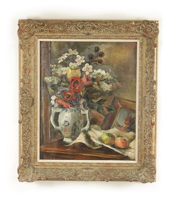 Lot 978 - JEAN FRANCOIS THOMAS. (FRENCH. 1894-1939) STILL LIFE OIL ON CANVAS