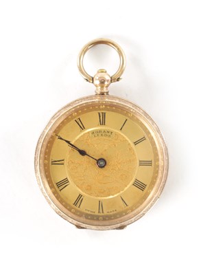 Lot 313 - A 9CT GOLD LADIES FOB WATCH