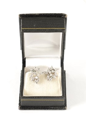 Lot 248 - A PAIR OF 18CT WHITE GOLD AND DIAMOND EARRINGS