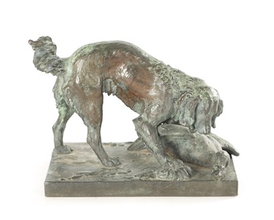 Lot 745 - ANTOINE-LOUIS BARYE. A LATE 19TH CENTURY PATINATED BRONZE SCULPTURE