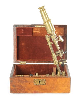 Lot 588 - A LATE GEORGE III CENTURY CHEST TYPE COMPOUND MICROSCOPE