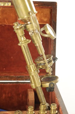 Lot 588 - A LATE GEORGE III CENTURY CHEST TYPE COMPOUND MICROSCOPE