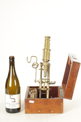 Lot 588 - A LATE GEORGE III CENTURY CHEST TYPE COMPOUND MICROSCOPE