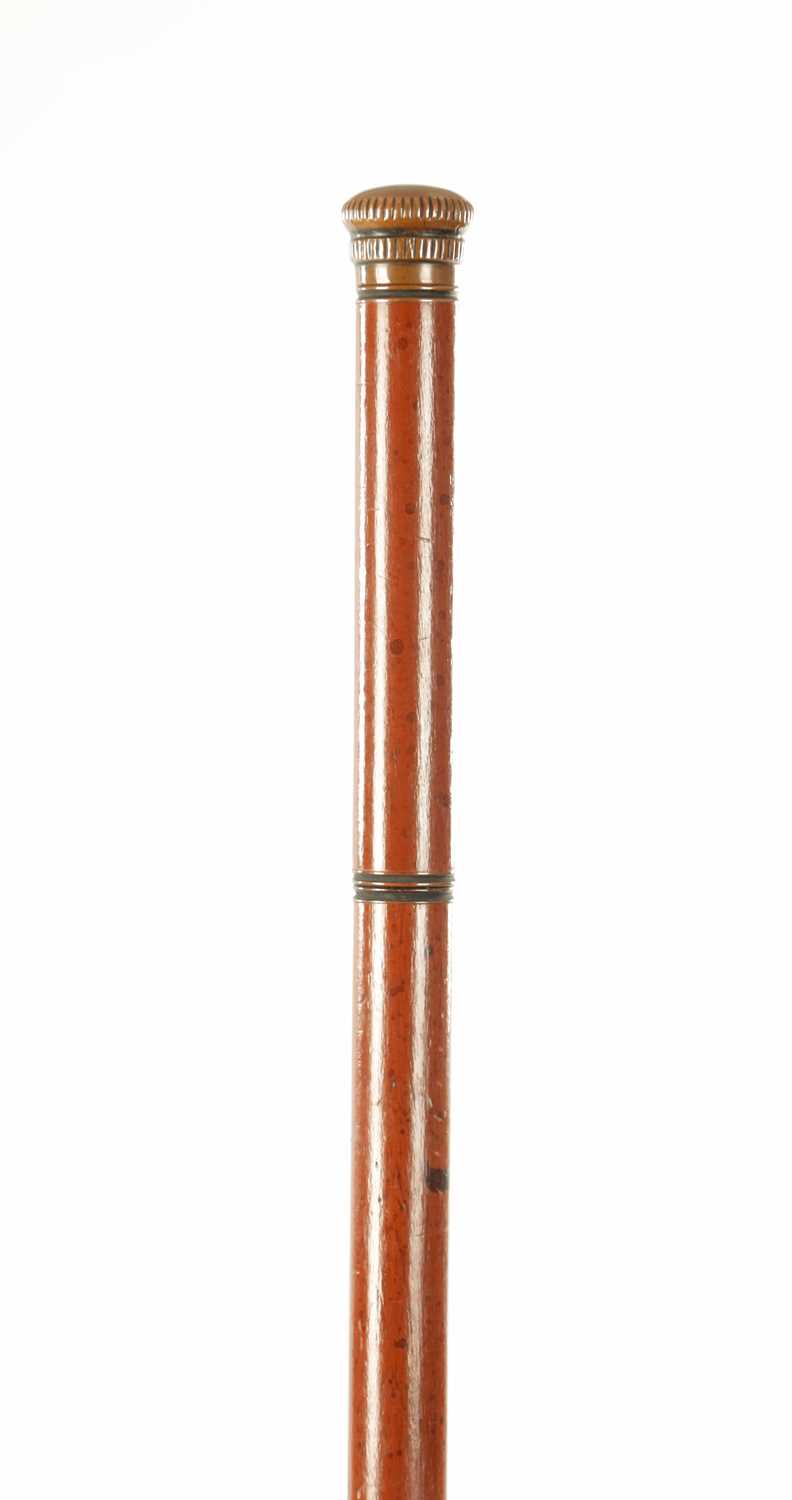 Lot 453 - AN EARLY 20TH CENTURY FLASK MALACCA WALKING STICK