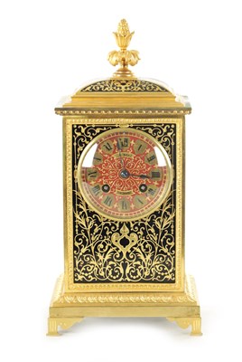 Lot 1043 - A LATE 19TH CENTURY FRENCH ORMOLU AND CHAMPLEVE ENAMEL MANTEL CLOCK