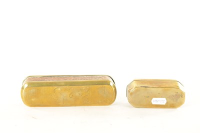 Lot 885 - AN 18TH CENTURY DUTCH BRASS AND COPPER TOBACCO BOX AND ANOTHER