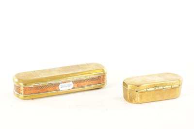 Lot 885 - AN 18TH CENTURY DUTCH BRASS AND COPPER TOBACCO BOX AND ANOTHER