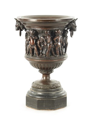 Lot 705 - A 19TH CENTURY NEOCLASSICAL PATINATED BRONZE URN