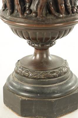 Lot 705 - A 19TH CENTURY NEOCLASSICAL PATINATED BRONZE URN