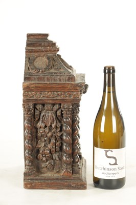 Lot 1137 - A 17TH/18TH CENTURY CARVED OAK CLOCK CASE