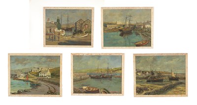 Lot 919 - MOI PARRY (CONTEMPORARY WELSH) A SET OF FIVE OILS ON BOARD