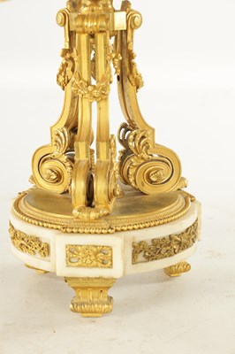 Lot 833 - A 19TH CENTURY FRENCH ORMOLU AND WHITE MARBLE LAMP BASE