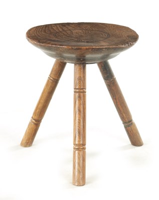 Lot 1275 - A 19TH CENTURY PRIMITIVE WELSH MILKING STOOL