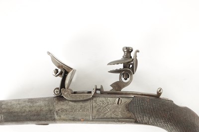 Lot 562 - AN EARLY 19TH CENTURY FLINTLOCK POCKET PISTOL BY BAKER