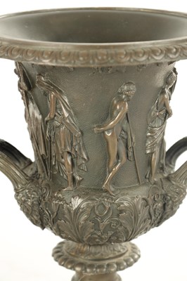 Lot 749 - A PAIR OF 18TH CENTURY STYLE GRAND TOUR PATINATED BRONZE MEDICI VASES