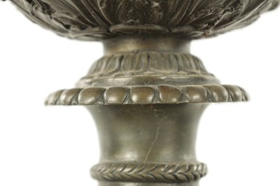 Lot 749 - A PAIR OF 18TH CENTURY STYLE GRAND TOUR PATINATED BRONZE MEDICI VASES