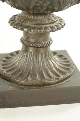 Lot 749 - A PAIR OF 18TH CENTURY STYLE GRAND TOUR PATINATED BRONZE MEDICI VASES