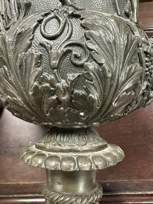 Lot 749 - A PAIR OF 18TH CENTURY STYLE GRAND TOUR PATINATED BRONZE MEDICI VASES
