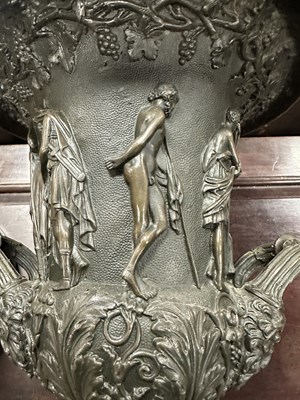 Lot 749 - A PAIR OF 18TH CENTURY STYLE GRAND TOUR PATINATED BRONZE MEDICI VASES
