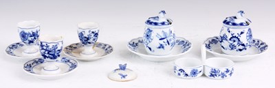 Lot 78 - A PAIR OF MEISSEN BLUE AND WHITE CONDIMENT...