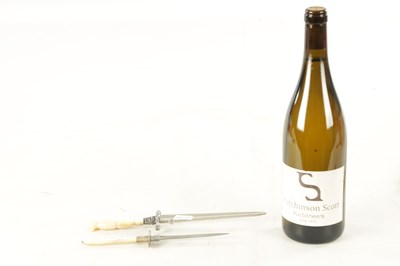 Lot 564 - TWO MOTHER OF PEARL HANDLED STILETTO DAGGERS